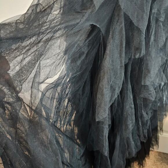 Blithe LA Tulle Formal Dress Womens Size Medium Black Sheer Full Prom Maxi Glam - Picture 5 of 12